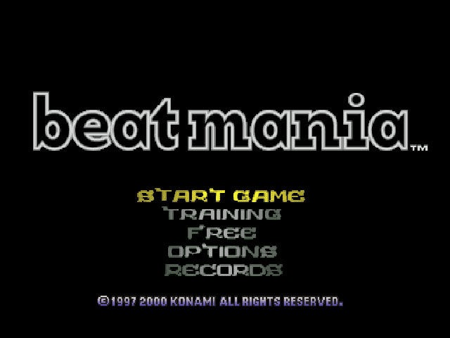 BeatMania DJ Station PRO Controller title screen for Playstation